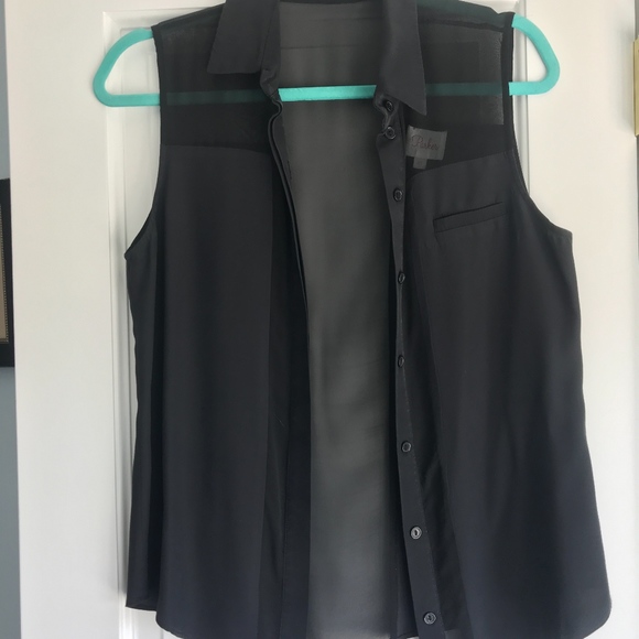 Parker Uma Combo Top in Black with Sheer Cut Outs - Picture 2 of 8